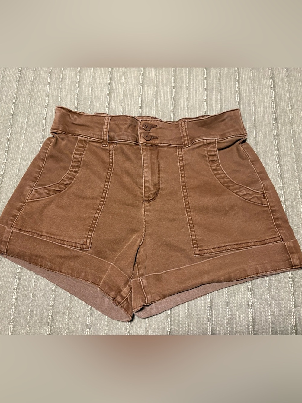 Sanctuary High Waist Utility Shorts in Brown